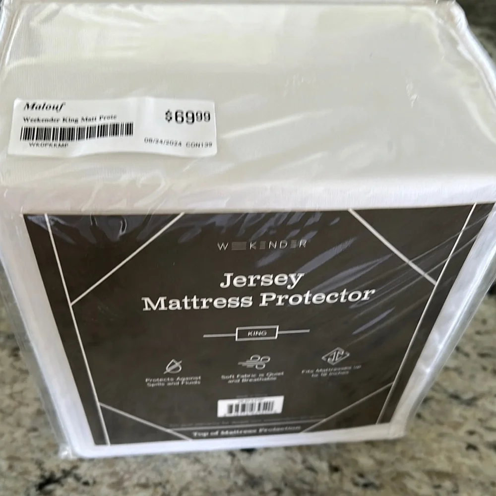 Weekenders White Jersey Mattress Protector - King